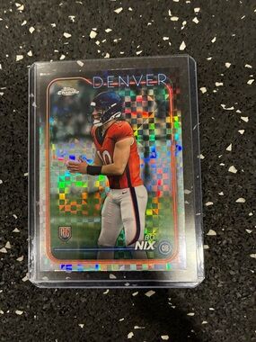 Topps Chrome Denver Broncos Red Blue Football Player Card